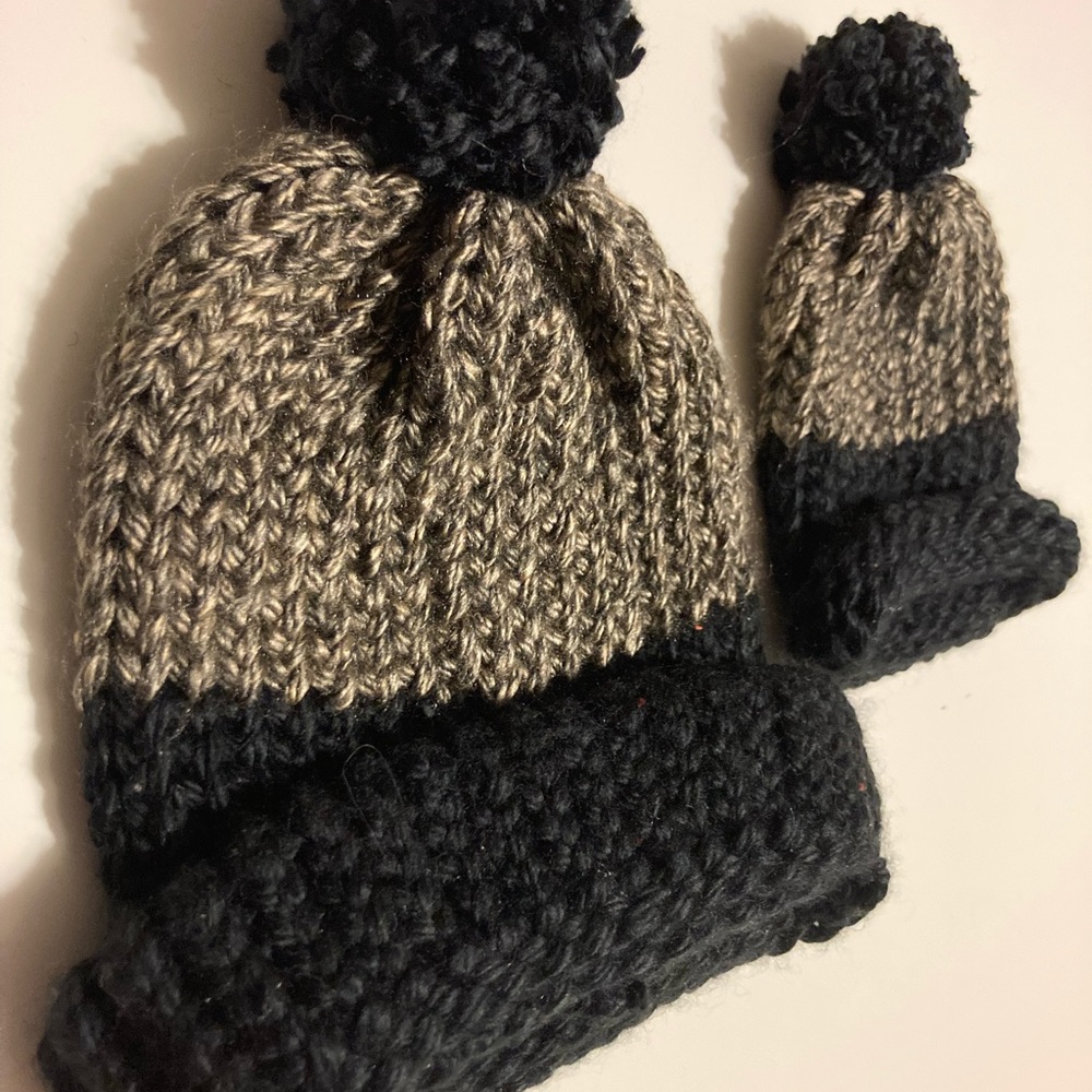 Matching crochet newborn and mom hats